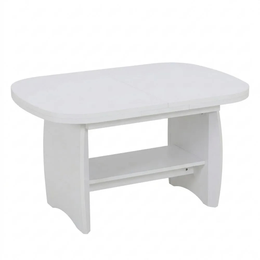 Multifunktionaler Couchtisch, höhenverstellbar, ausziehbar 90-142 cm, Holzoptik, Weiß