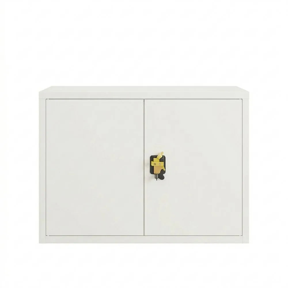 Stahlschrank für Büro, Aktenschrank in Weiß 90x40x70 cm