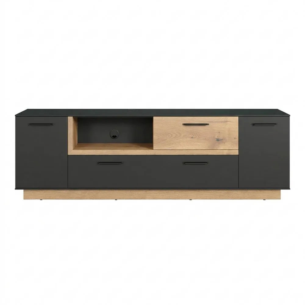 Moderner TV-Schrank in Anthrazit mit Kabelmanagement